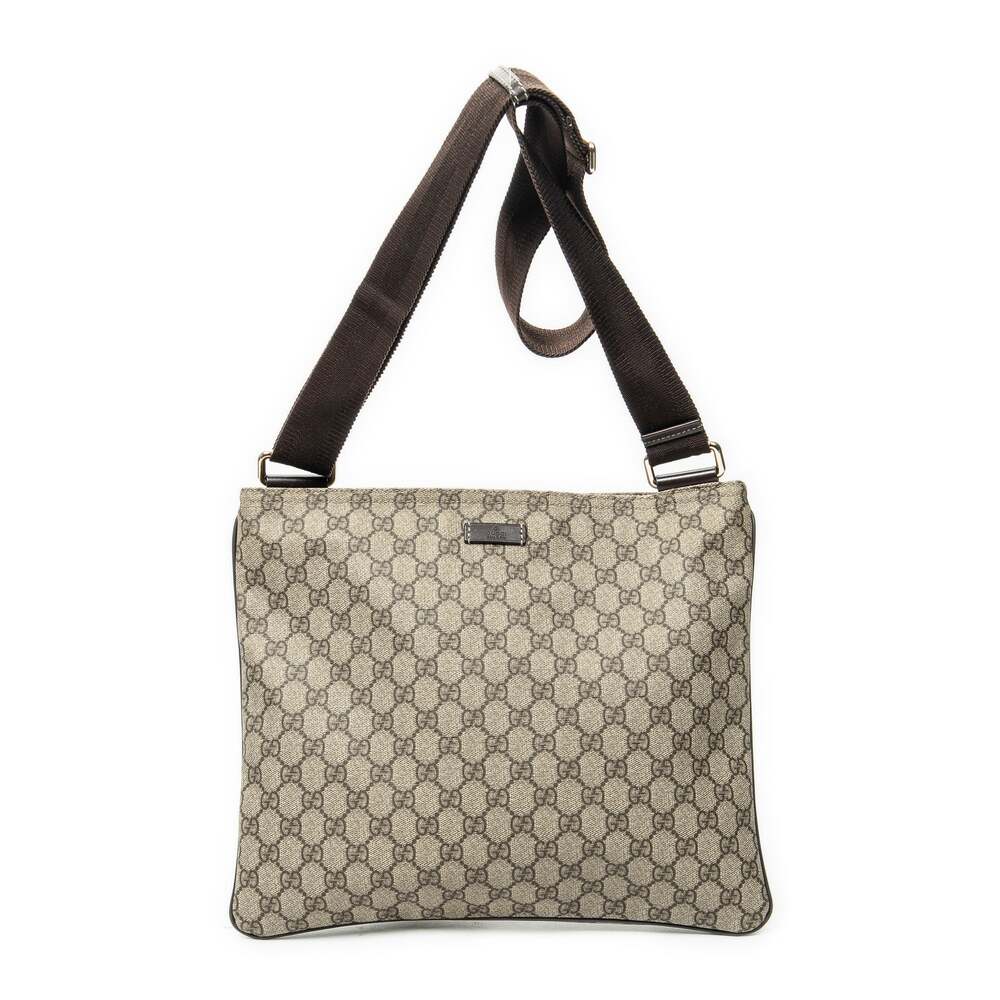 Gucci Zip Top Messenger Bag Gg Coated #333963G82B